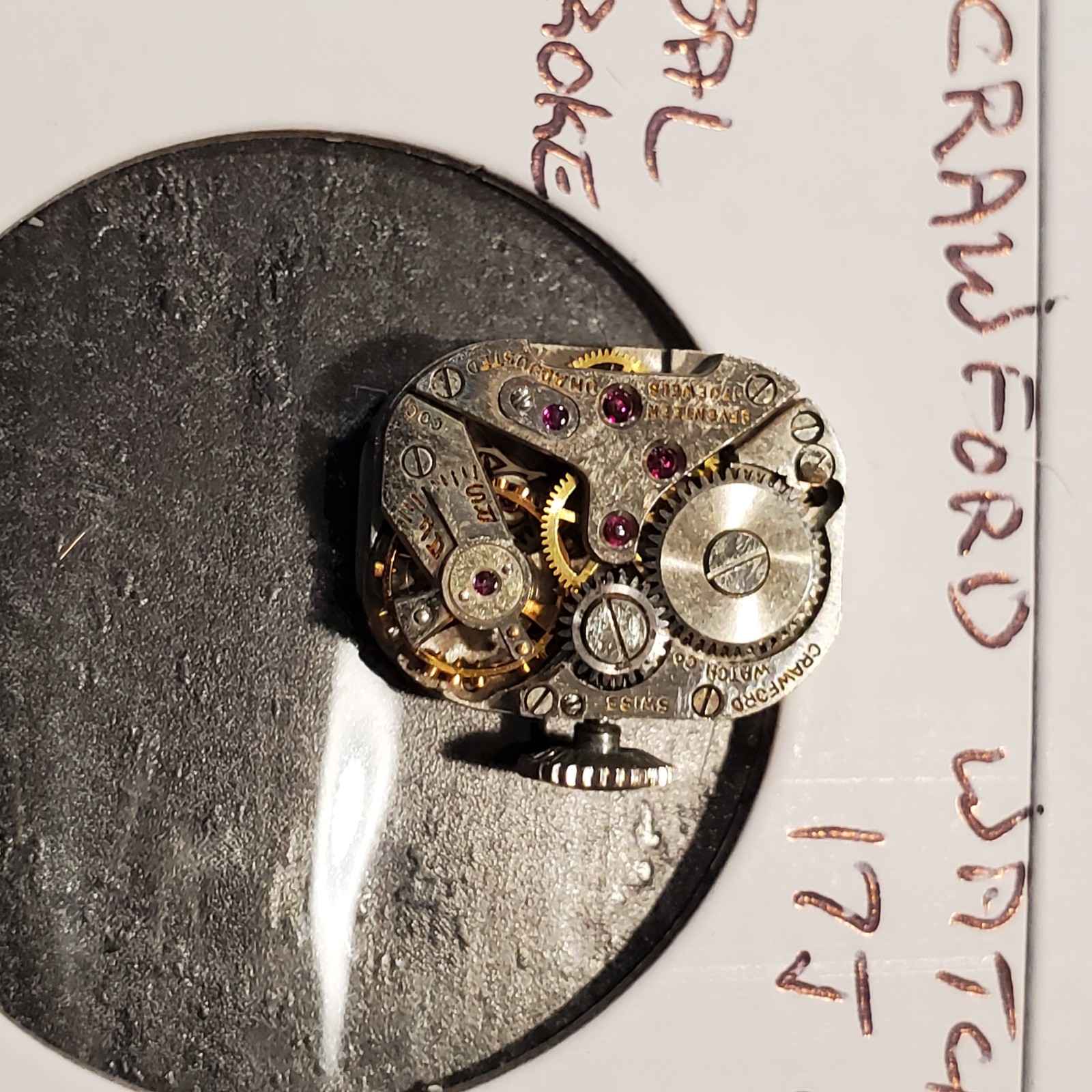 LADIES CRAWFORD WRIST WATCH MOVEMENT 17J COC #1747