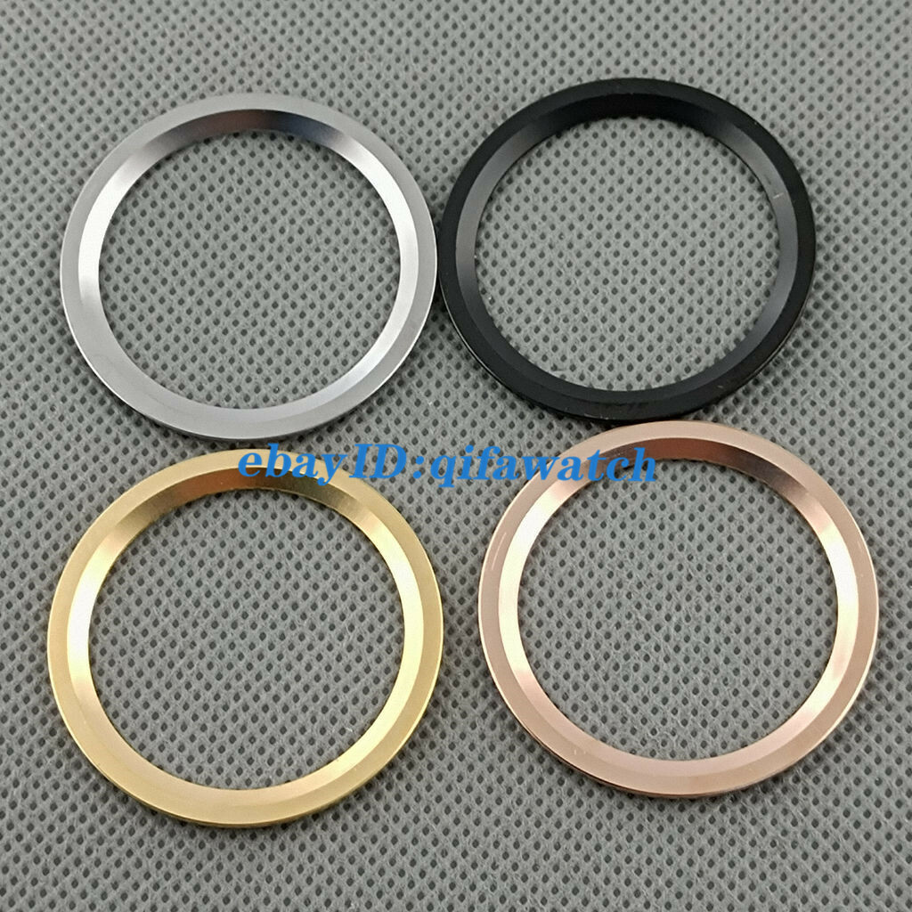 38mm rose gold/Black/silver Stainless steel Bezel Insert for automatic watches