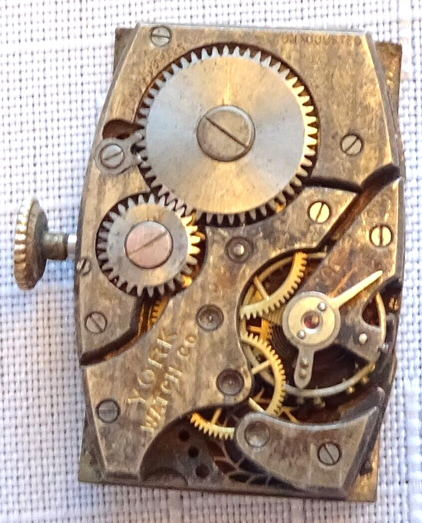 York Wristwatch Movement 7J Vintage Men’s Parts or Repair