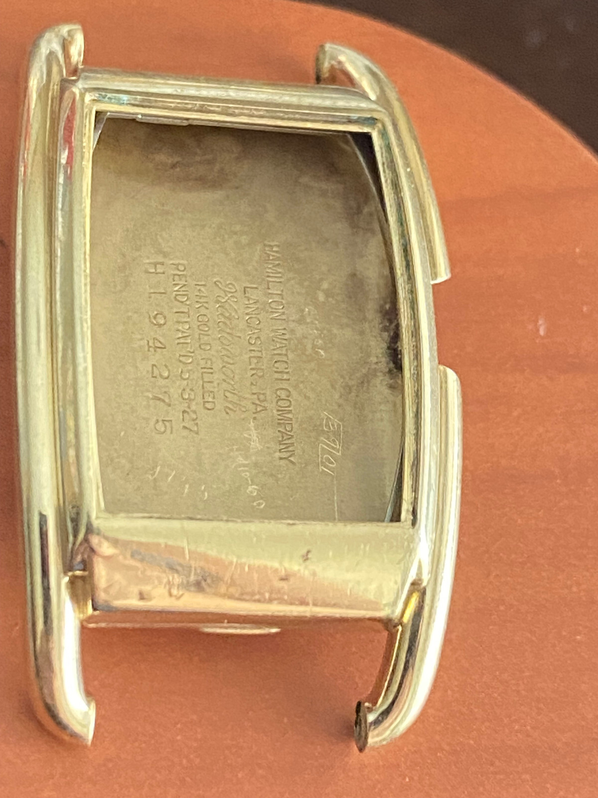 VINTAGE HAMILTON WRIST WATCH CASE ONLY, SUTTON, 14K GOLD FILLED,NO WEAR THROUGH
