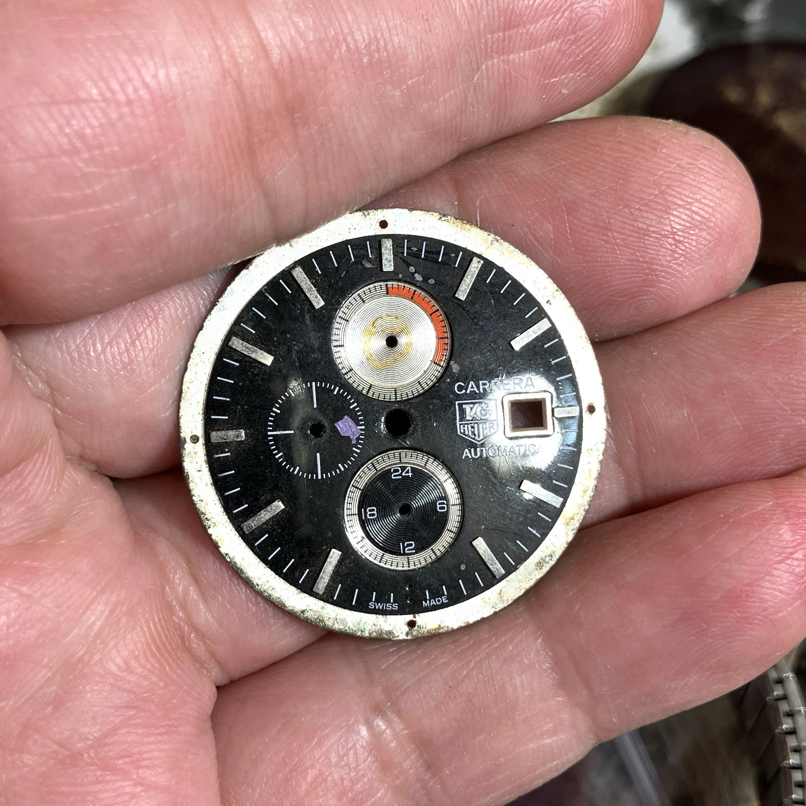 Rare Tag Heuer Carrera Automatic Chronograph Watch Dial Used Men’s