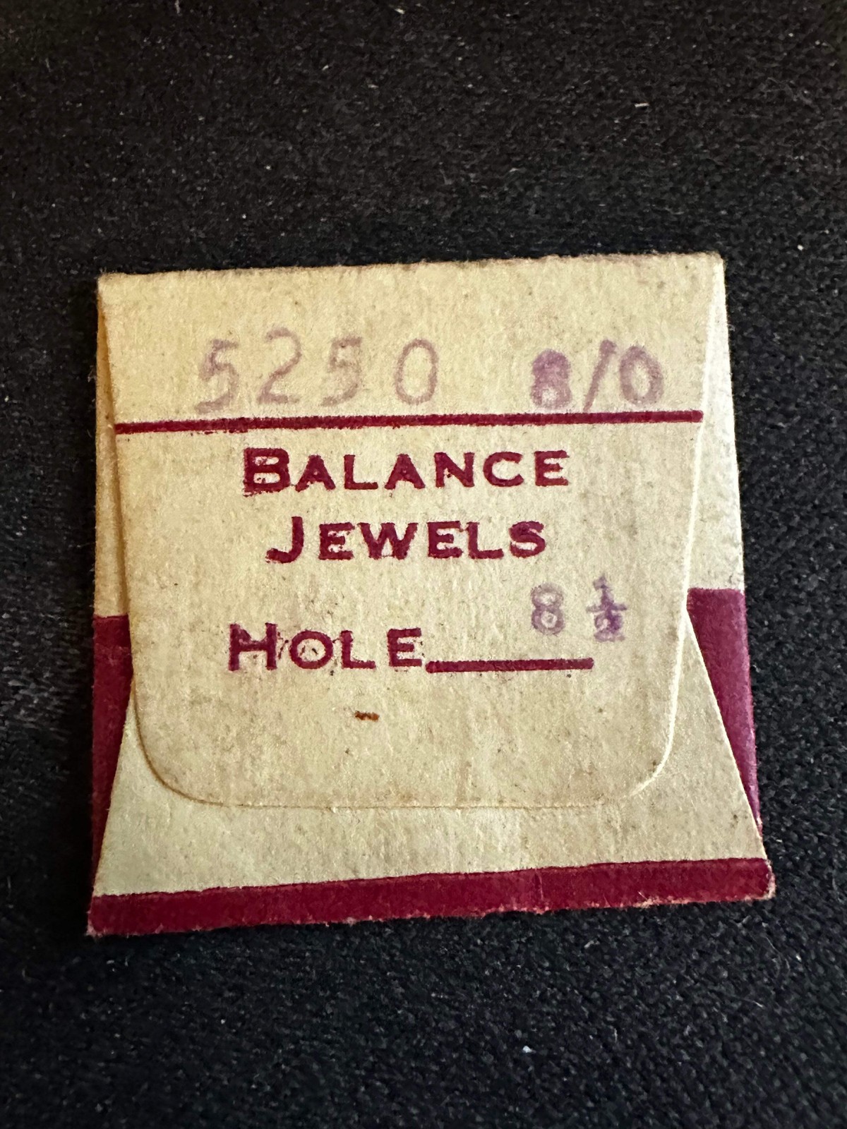 1/4 doz (3) Elgin Factory 8/0s Balance Hole Jewels No. 5250 Hole 8½ – New