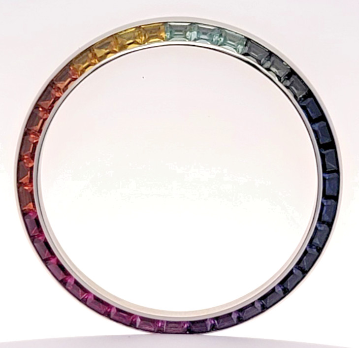 Rolex Datejust 41mm Rainbow Dial | Custom Silver Finish | Synthetic Gemstone Mar