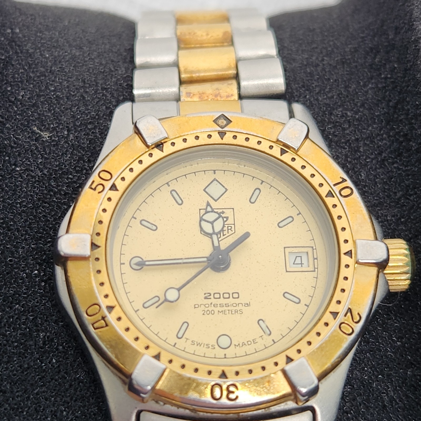 Tag Heuer Watch 964.008 FOR PARTS Gold and Silver Tone NOT WORKING