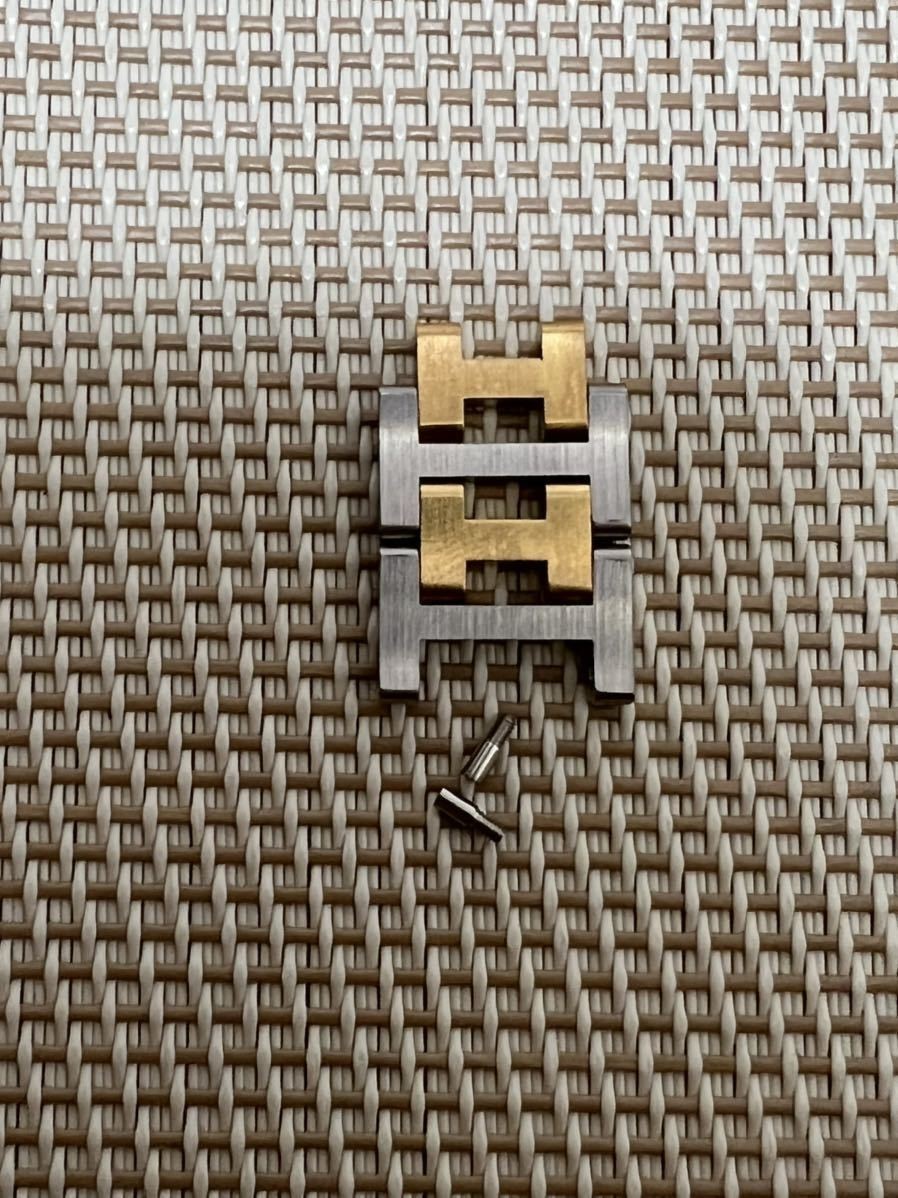 HERMES Clipper ladies’ watch strap/links, gold and silver combination, 14mm