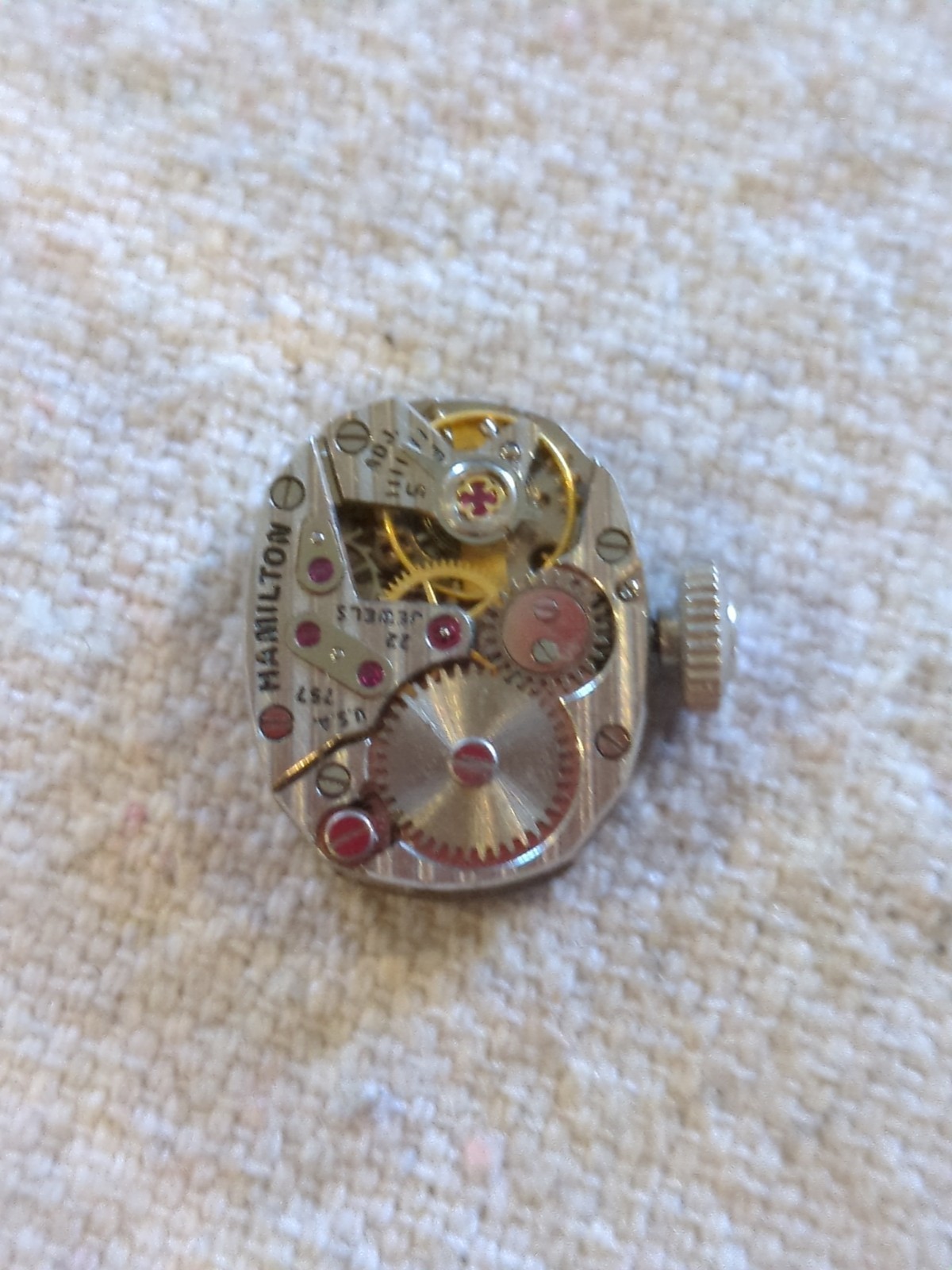 Lot of 9 LADIES WATCH MOVEMENTS For PARTS REPAIR. Hamilton, Bulova, Lady Elgin.