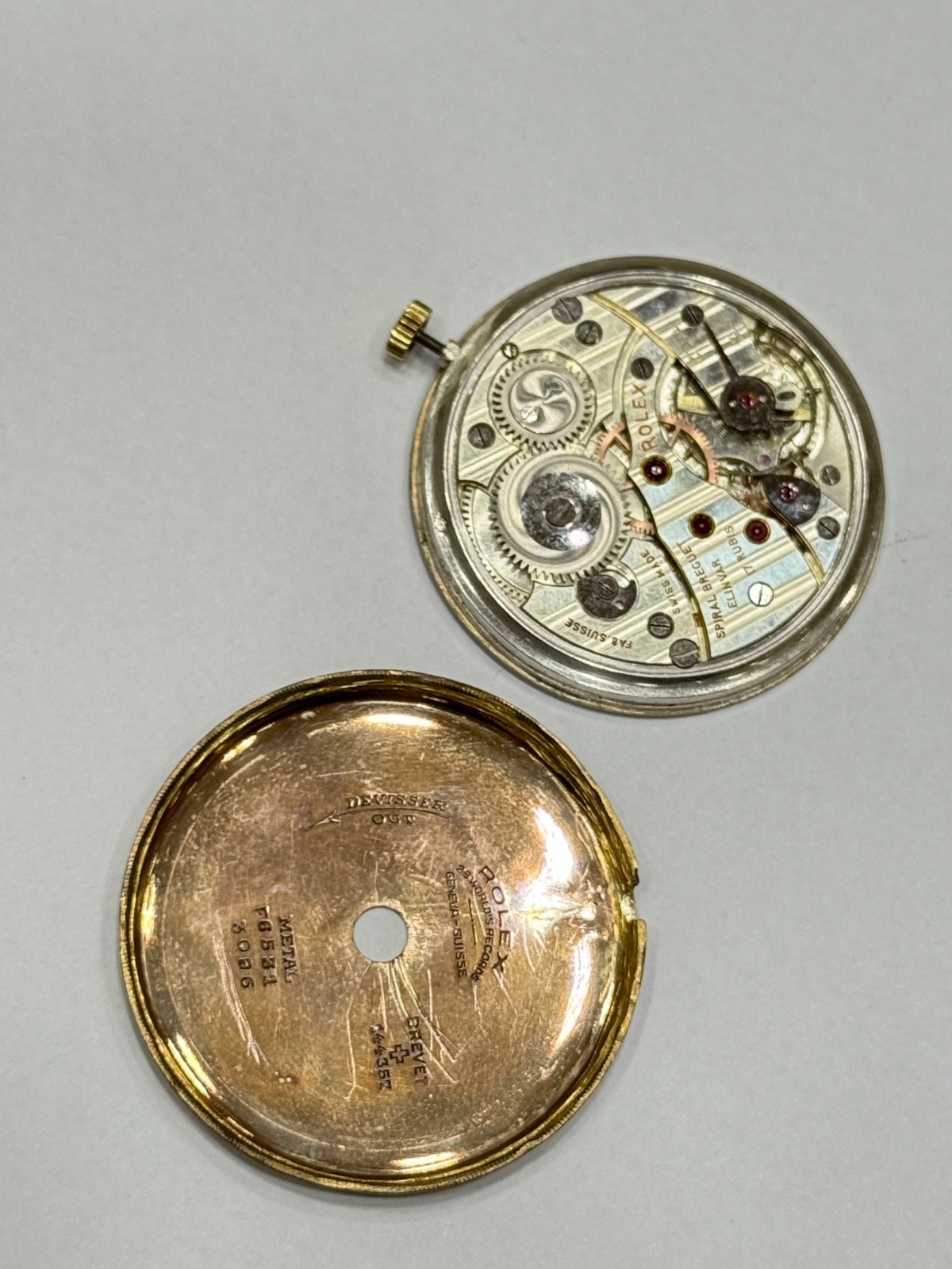 Rolex Pocket Watch Movement Manual Swiss Made Spiral Breguet Running