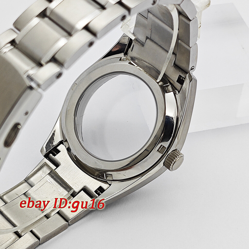 40mm NH35 Watch Case Silver Sapphire glass fit NH35 NH36 movement