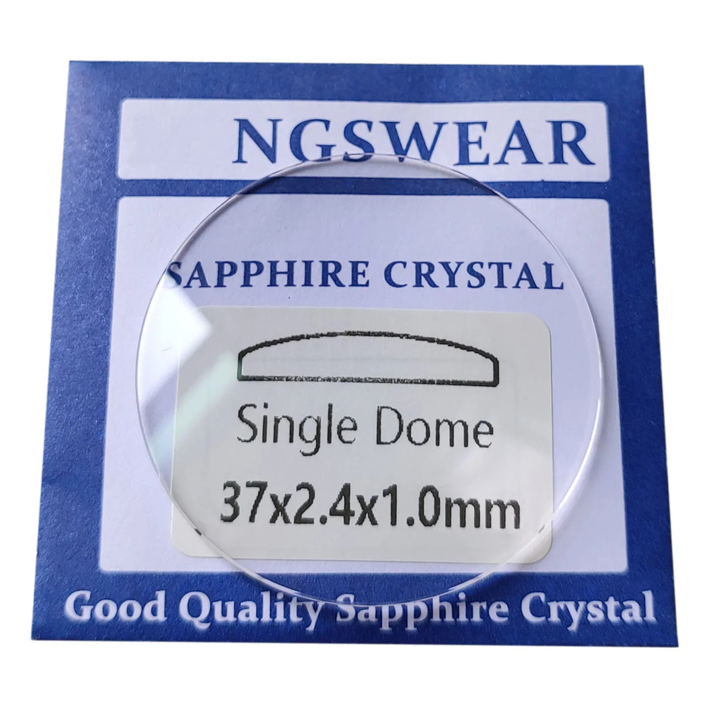 Single Dome 1mm Scratch Resistant Sapphire Watch Crystal 21 to 37.5mm Watch Lens