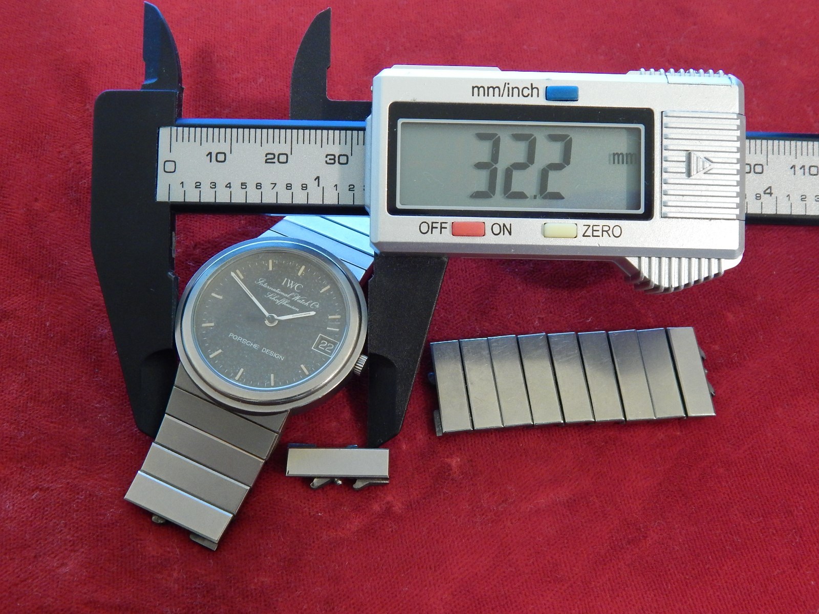 IWC PORSCHE DESIGN SPORTIVO SL TITANIUM STRAP BAND BRACELET LINK 17MM RARE