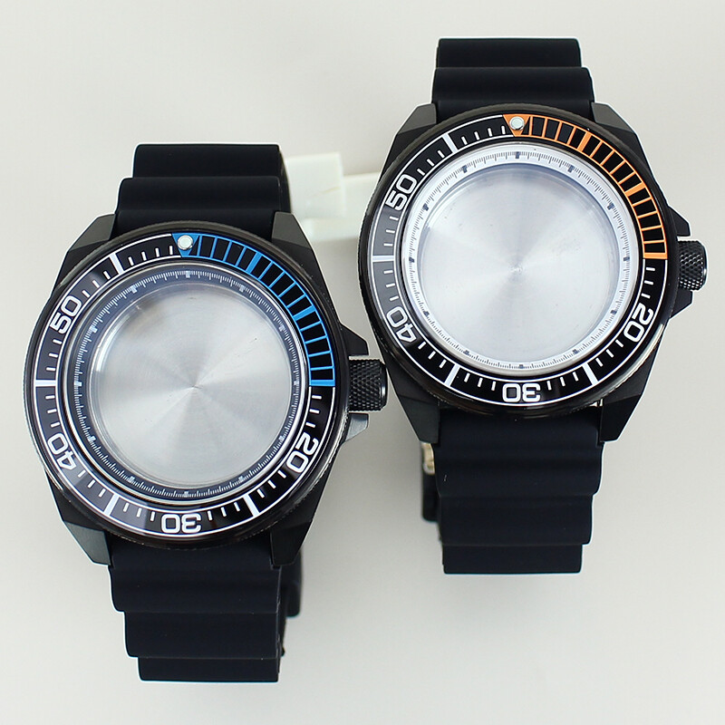 43.8mmSeiko Samurai Watch case rubber strap Ceramic Ring AR layer sapphire glass