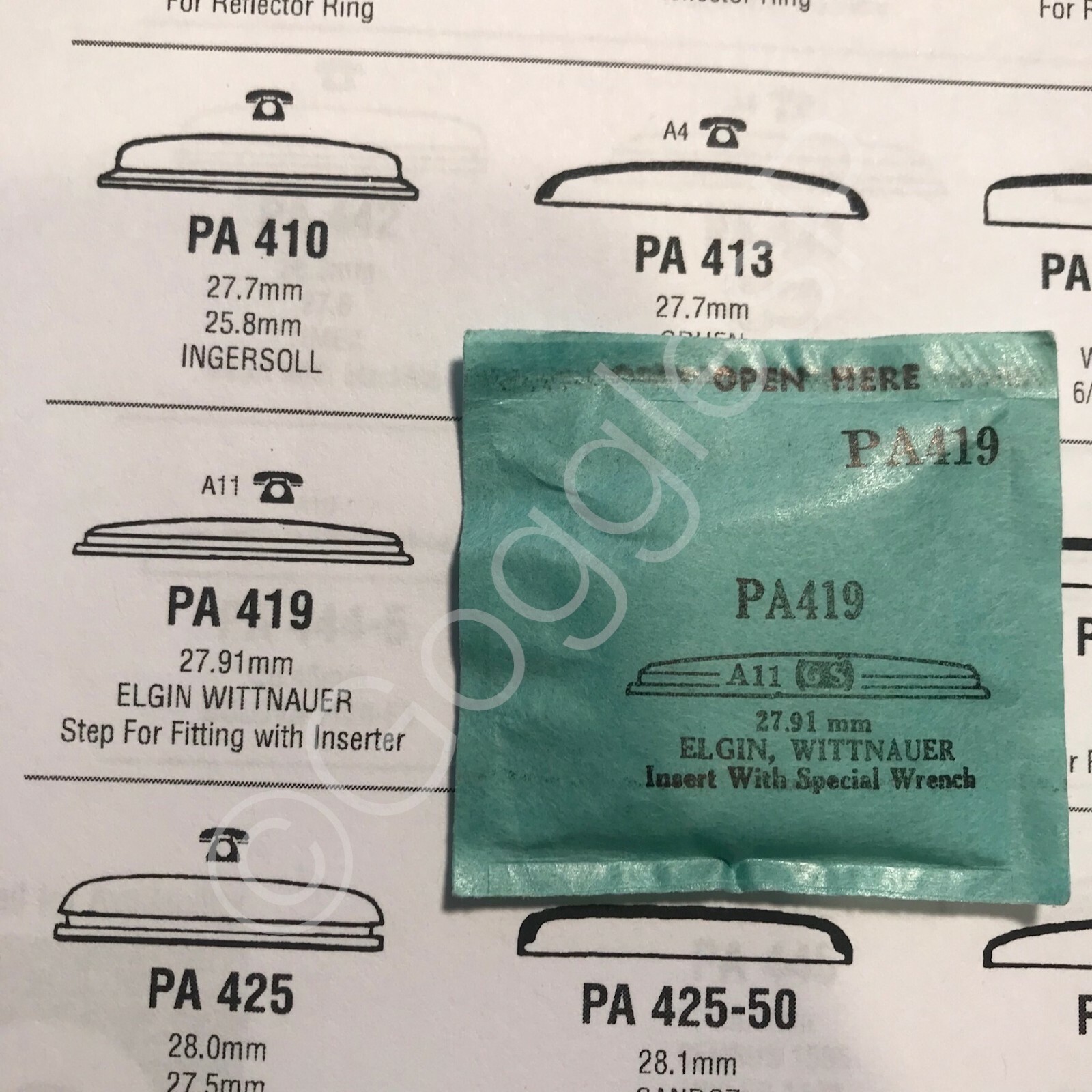 GS Round Replacement Crystals (PA Series) for Elgin Watches – NOS