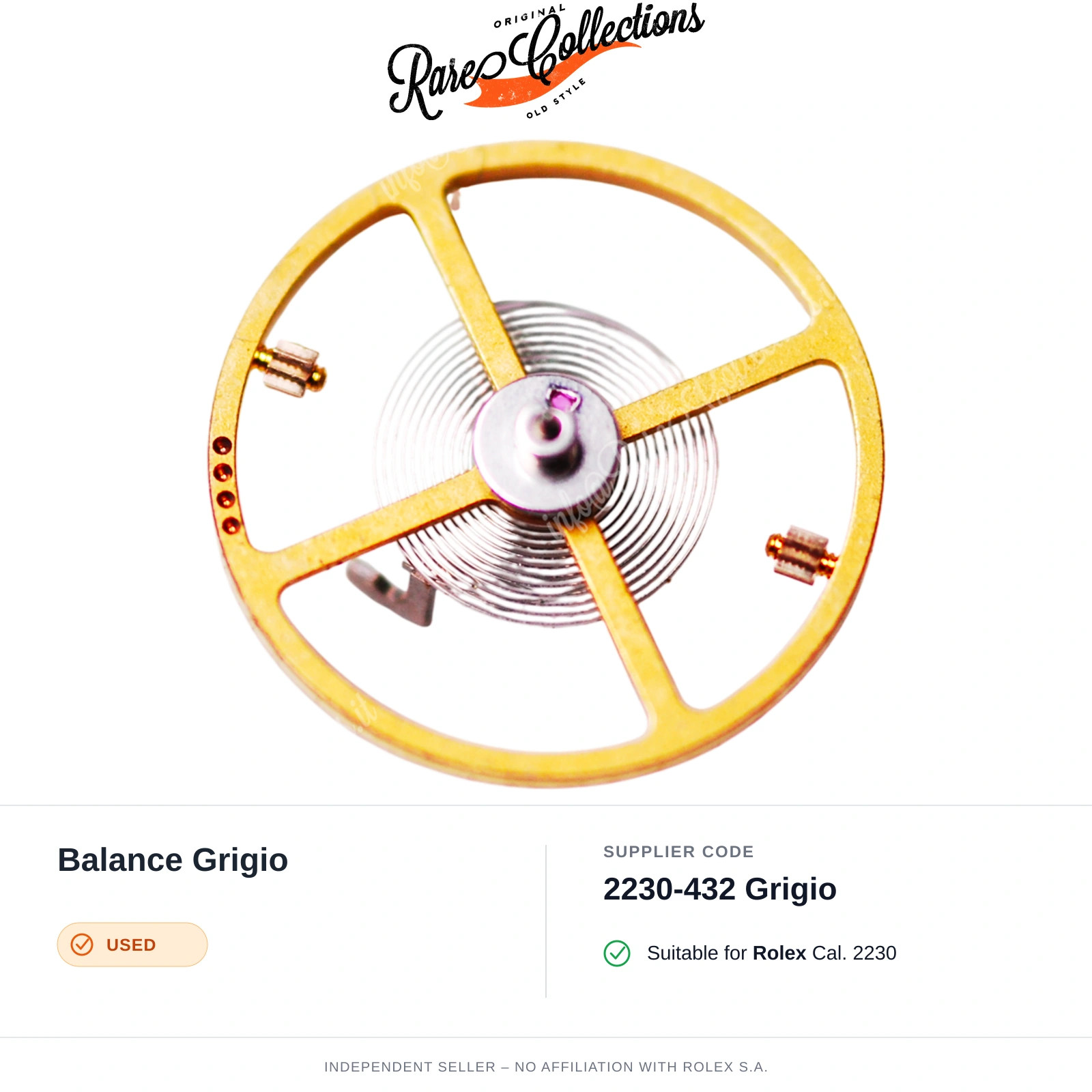Balance Grigio for Rolex (cod. 2230-432 Grigio) — Used Good Condition