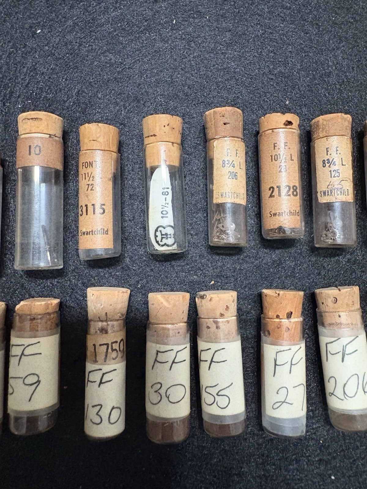 Vintage Watchmaker Parts Lot NOS Swiss Foil Refills Swartchild Glass Vials FHF