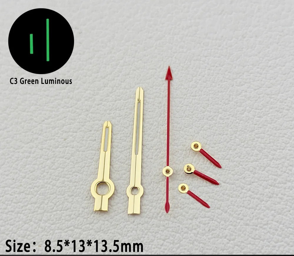 C3 Green Luminous Watch Hands Replacement Parts for Quartz Movement