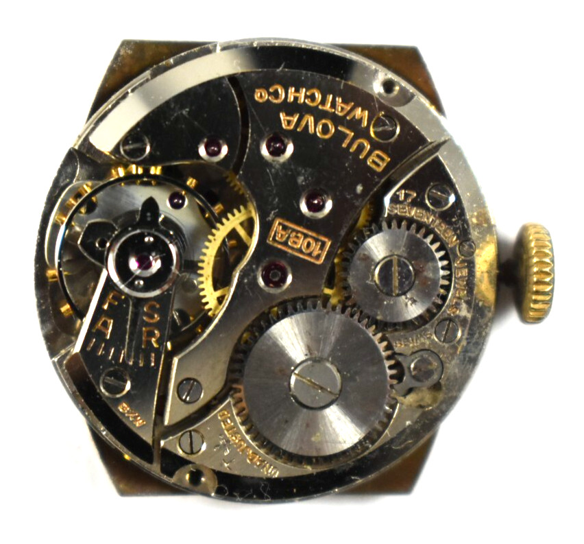 Vintage Bulova Manual Wind 17J 10BA Wrist Watch Movement lot.fg