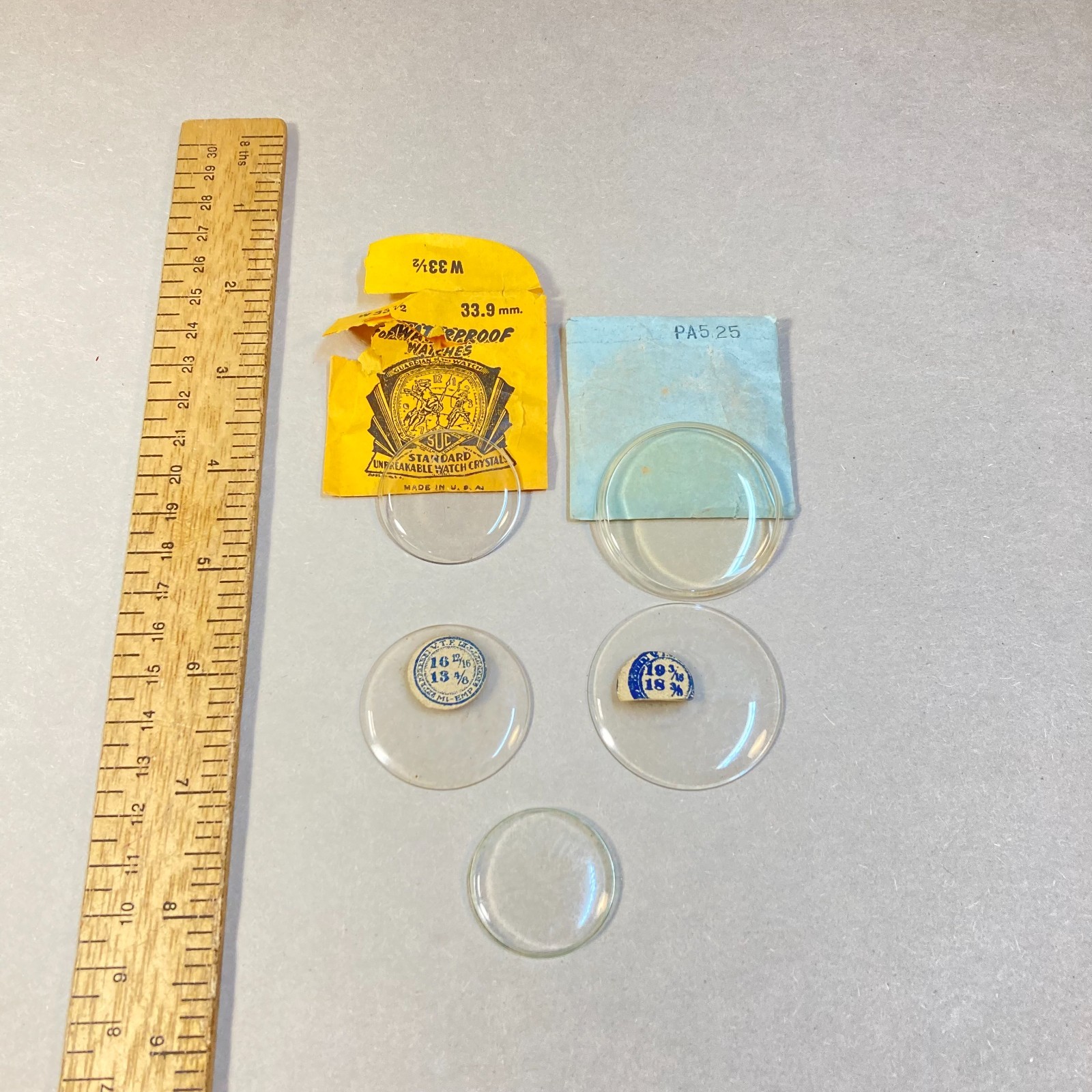 Vintage Watch Crystal Plastic 5 Pc USA