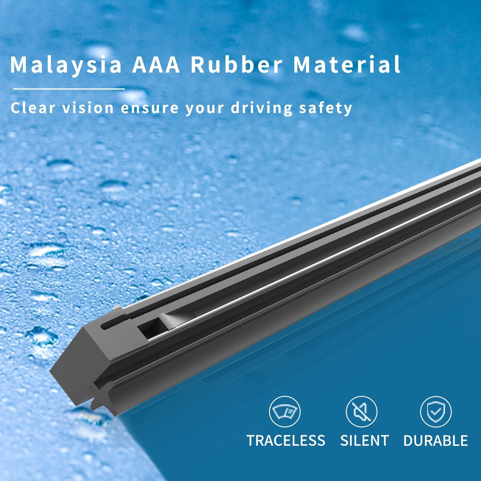 ASLAM Wiper Blade Refills 26″ 8mm for Conventional Frame Windshield Wipers(Se…