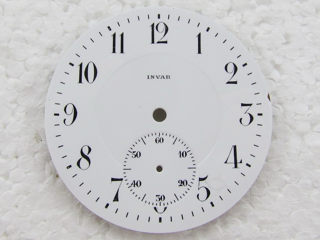 Invar Antique Swiss Original Porcelain Dial Watch-face 44,2 mm for Pocket Watch