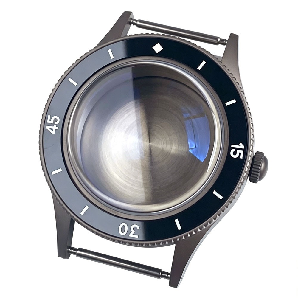 Solid Titanium 200M Dive Watch Case for 50 FATHOMS NH35 PT5000 AR Domed Sapphire