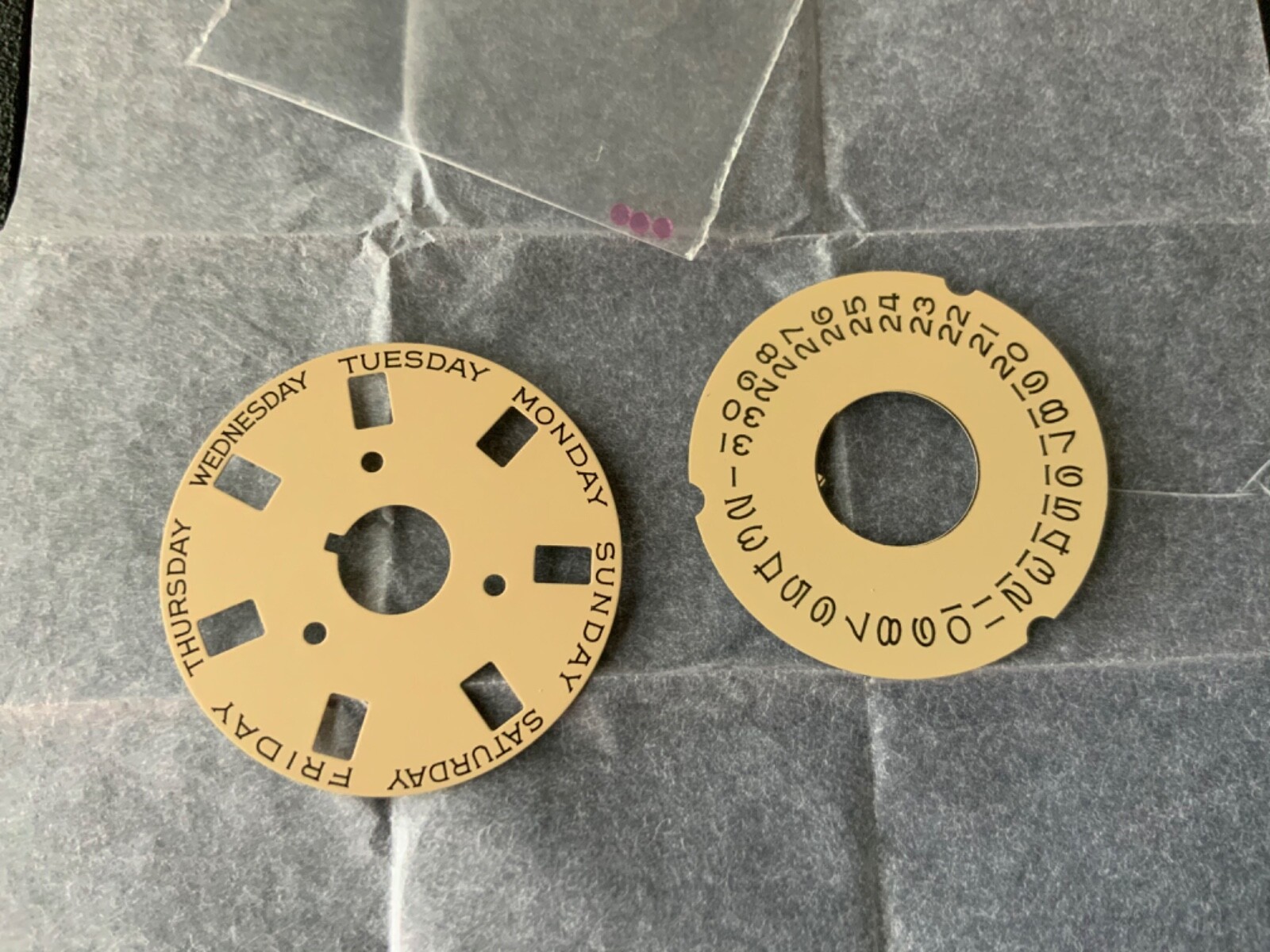 DAY DATE AND DAY DISC FOR ROLEX 18038 18048 PRESIDENT 3055 CHAMPAGNE MOVEMENT