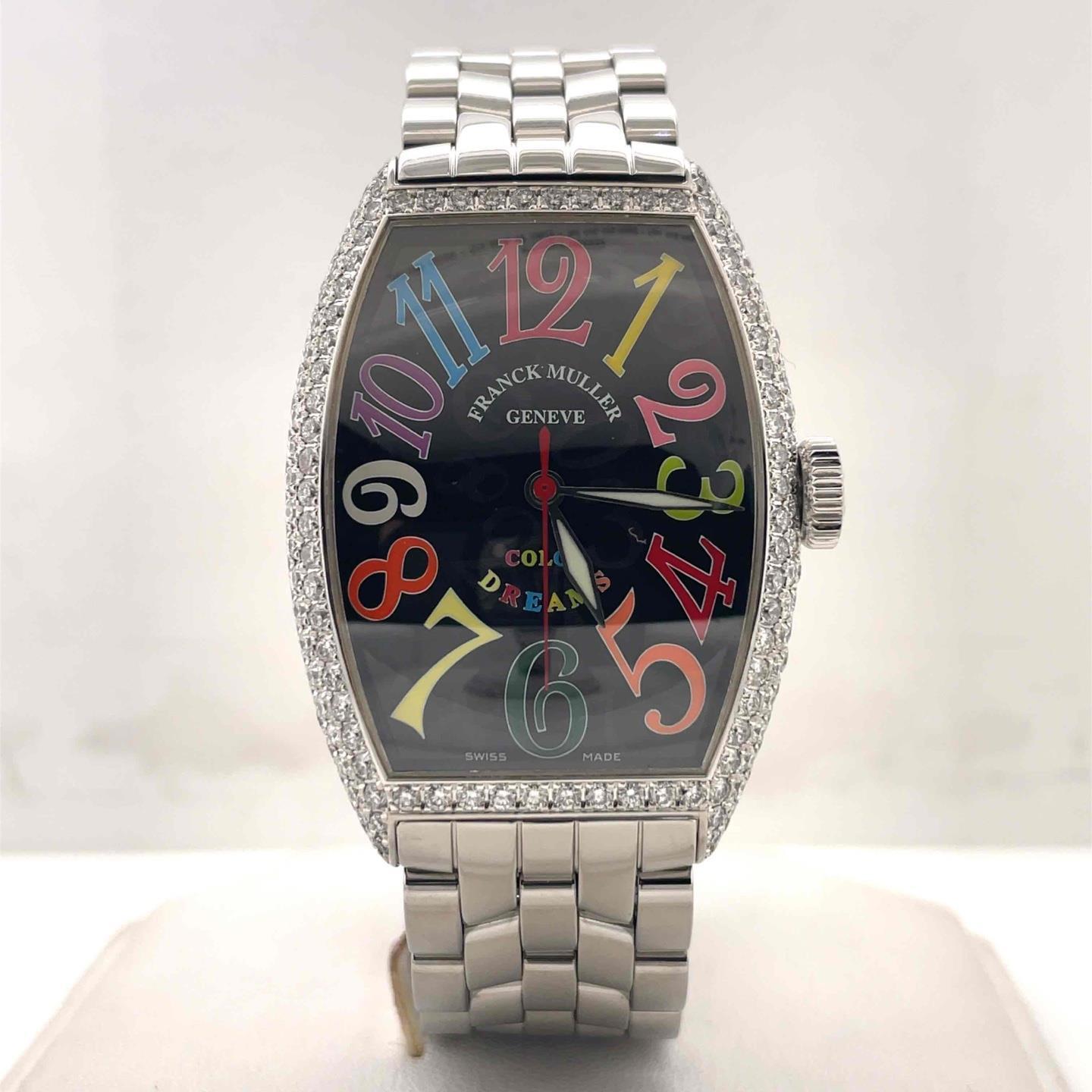 Franck Muller Cintrée Curvex Color Dreams Auto 32mm Factory DiamondBezel 5850SCD