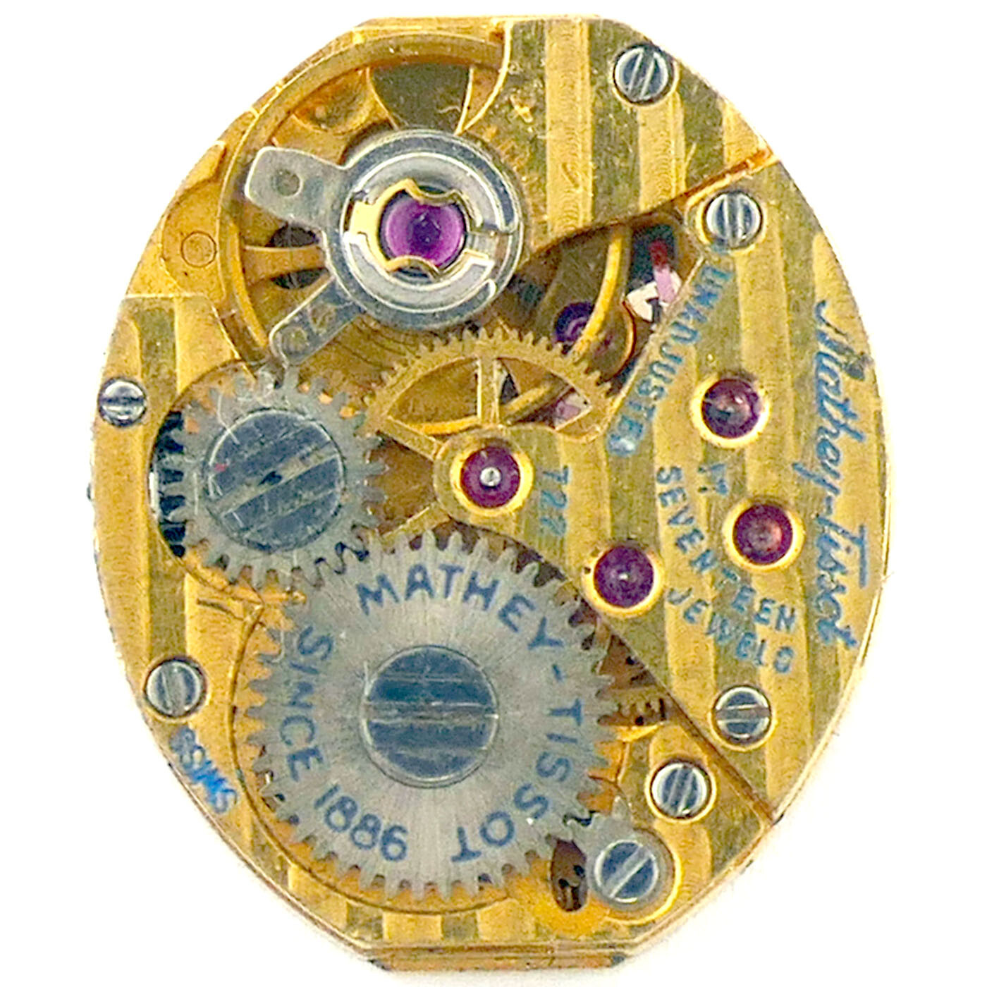 MATHEY TISSOT WATCH MOVEMENT 17 JEWELS UNADJUSTED .722