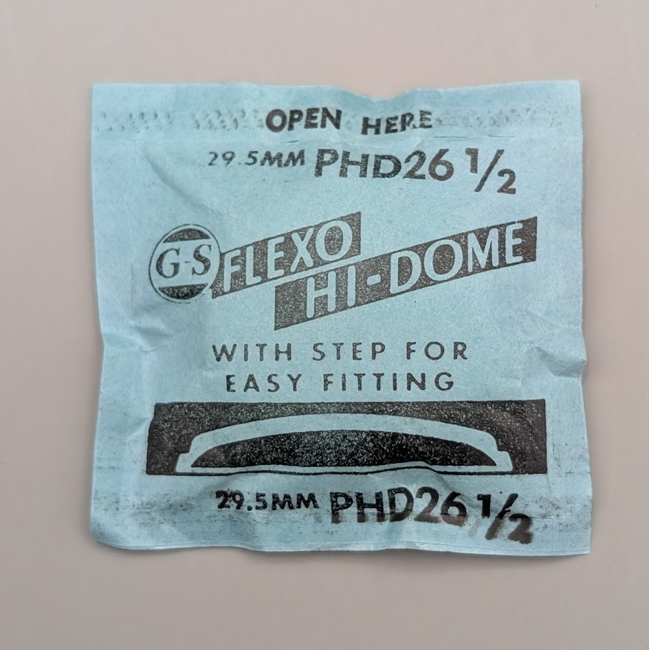 GS Flexo PHD26 1/2 Hi-Dome Watch Crystal NOS 29.5mm Step Fit