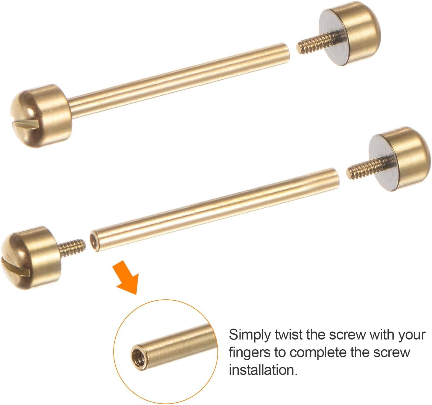 Watch Screw Tube Rod Stainless Steel Watch Strap Pins with Slotted Screwdriver