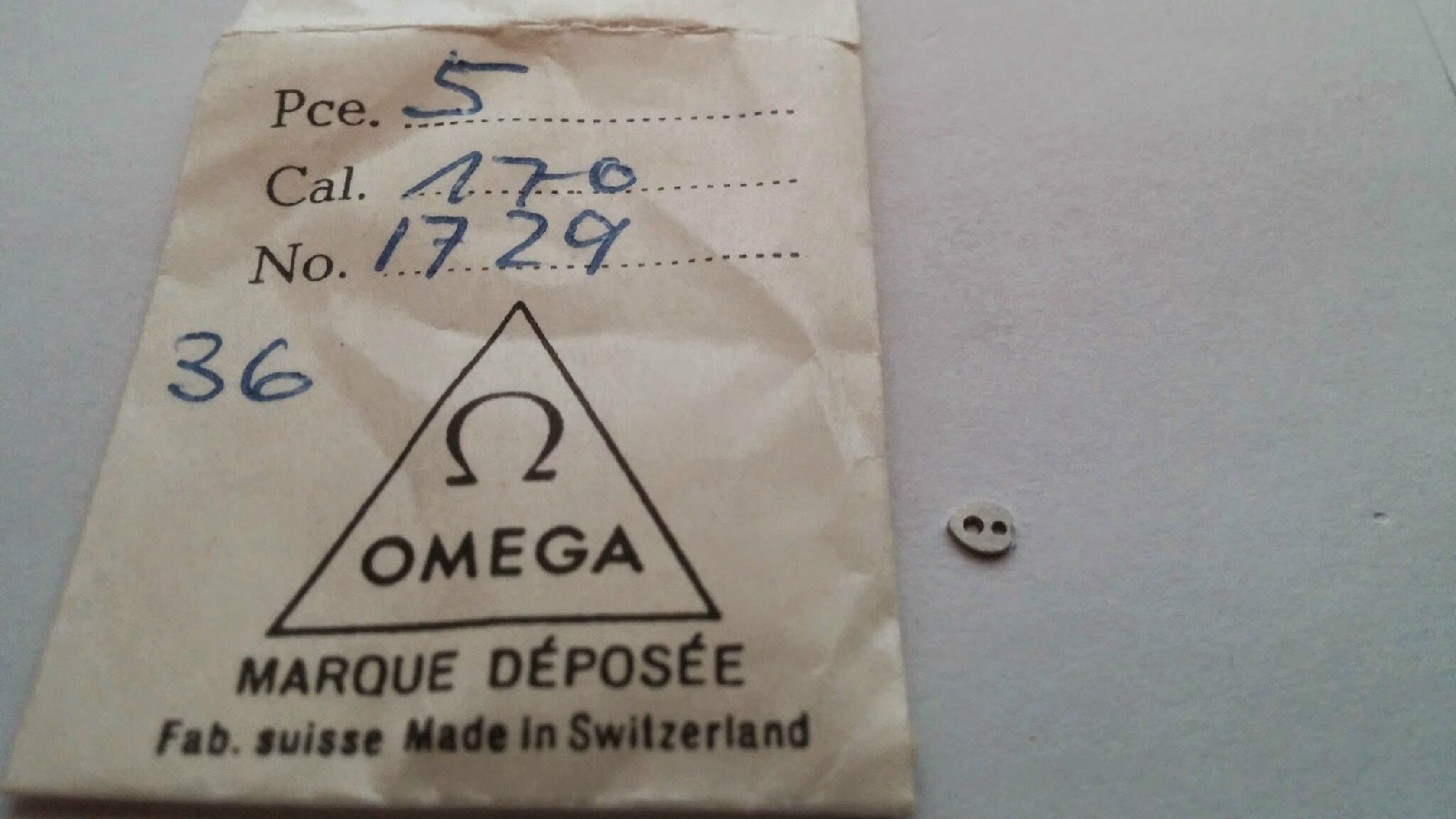 Omega 170 Part 1729 heart of pillar wheel. Omega 170 1729