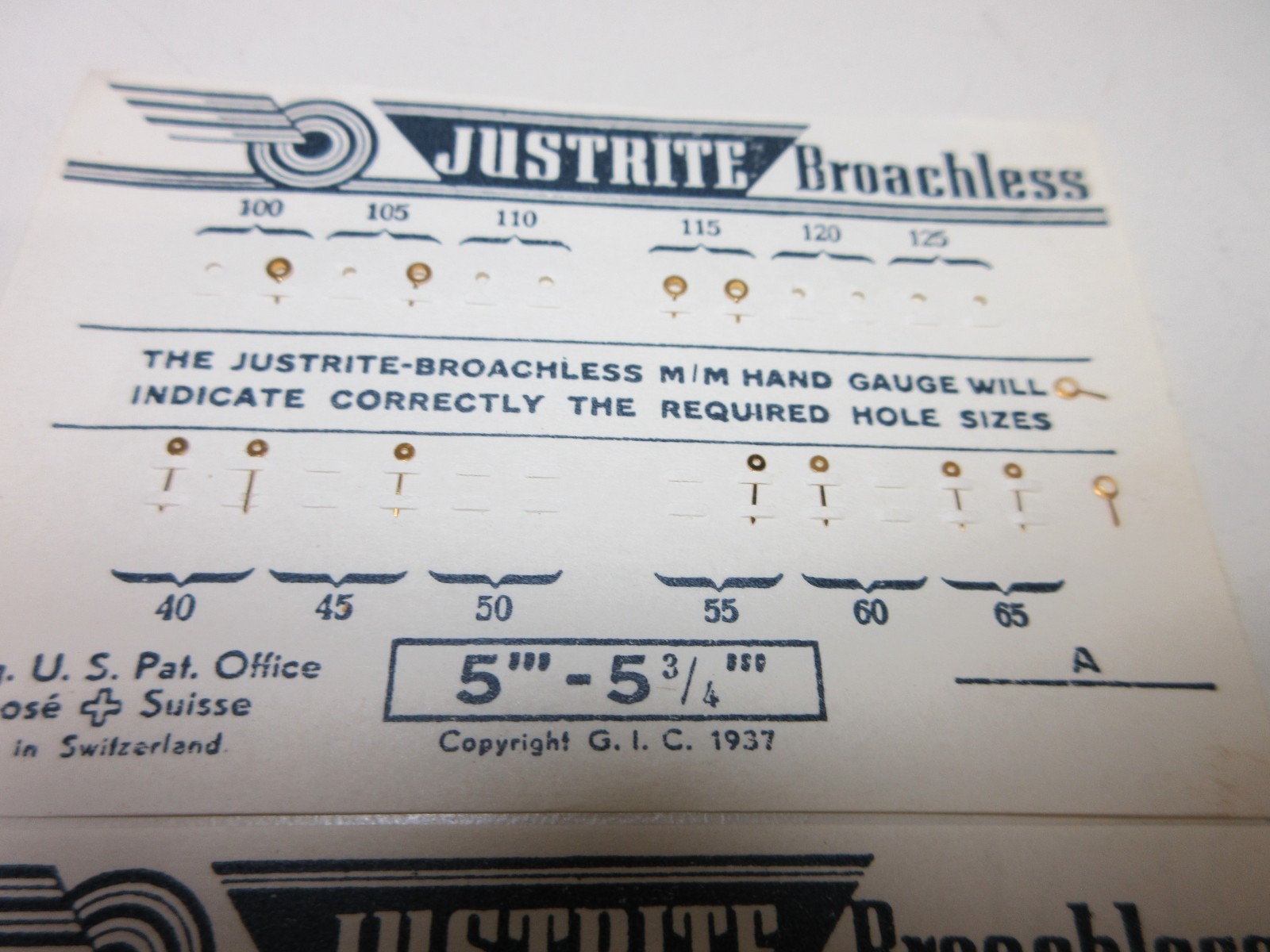 LOT JUSTRITE WATCH HANDS 5”’ 5 3/4”’ WATCHMAKER REPLACEMENT PARTS #234