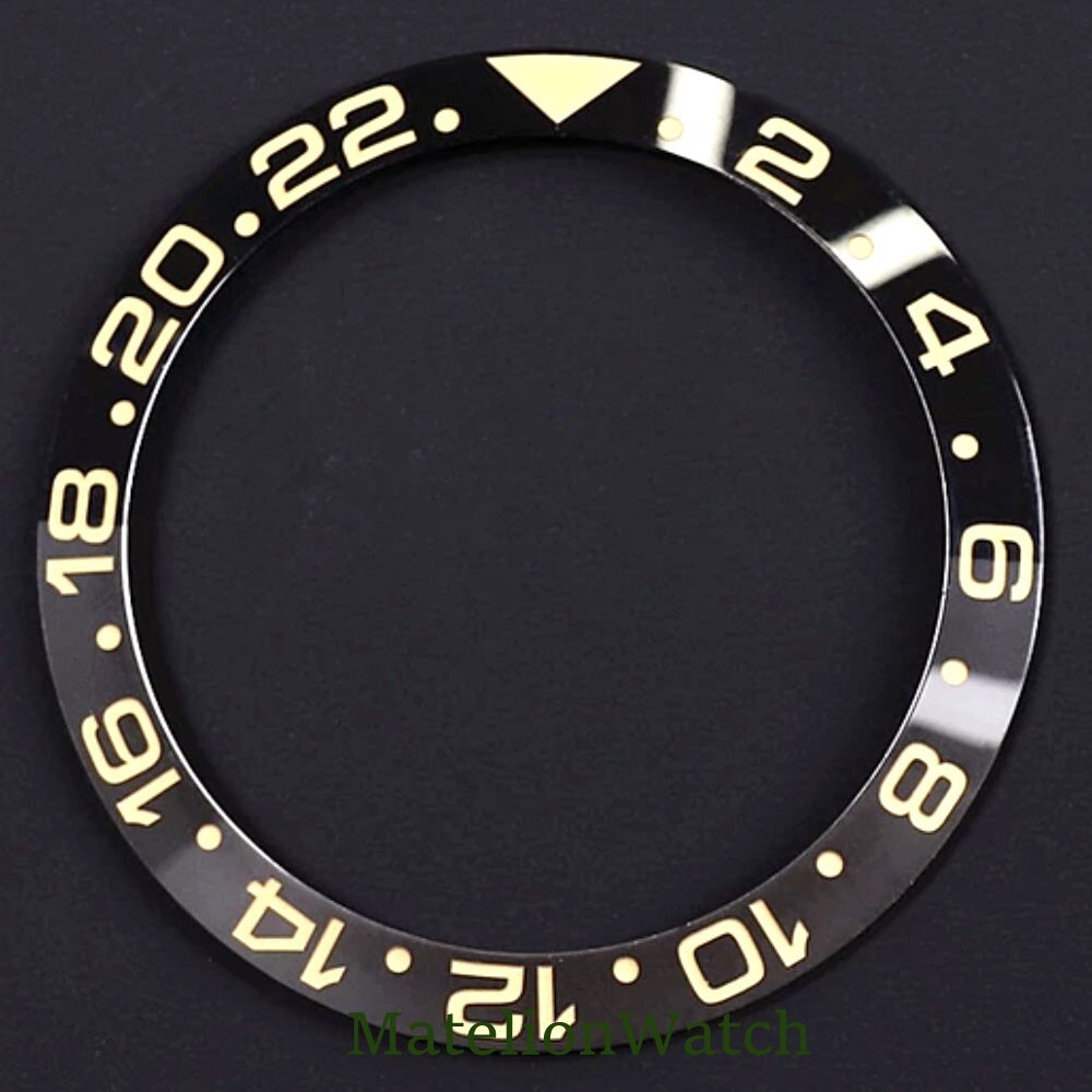 Sloped Bezel Insert Ceramic Watch Ring 38mm*30.6mm Fit for 40mm GMT style Watch