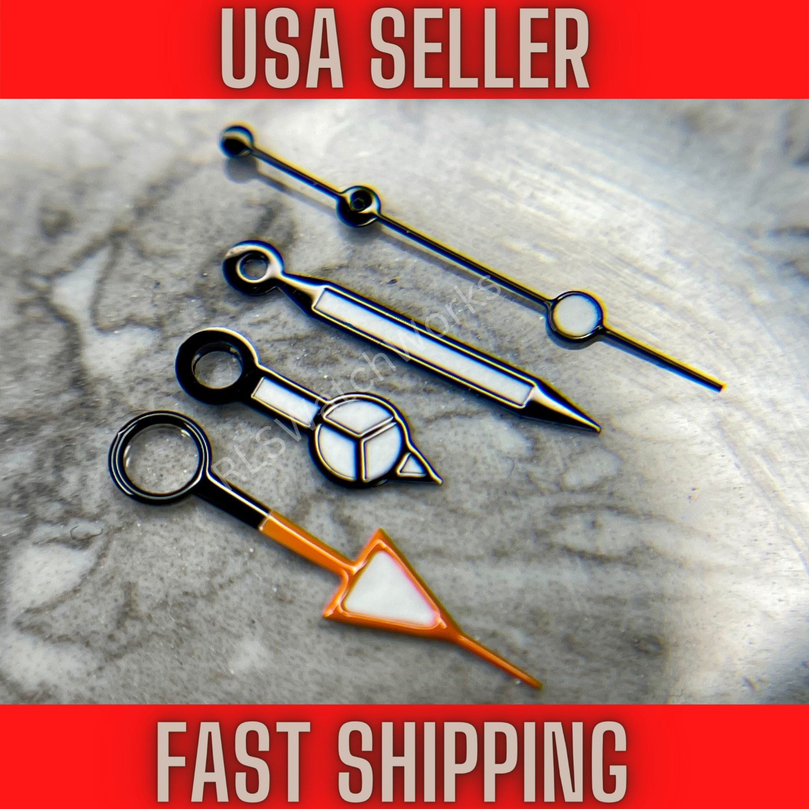 GMT Hand Set for Mod Fits Seiko NH34, 4R34, Seiko SSK, Green luminous -US SELLER