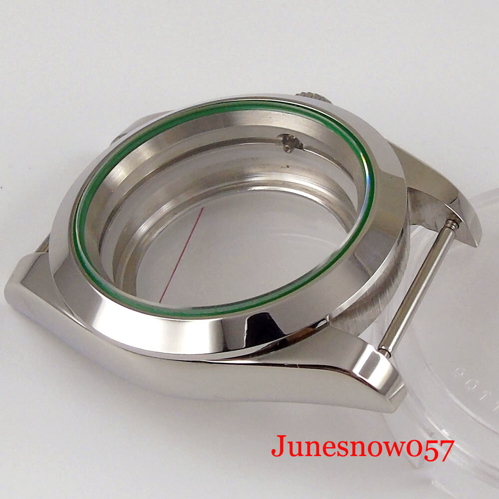Polished 36mm/39mm Watch Case for NH35A NH36A Seeing Back Screw Crown