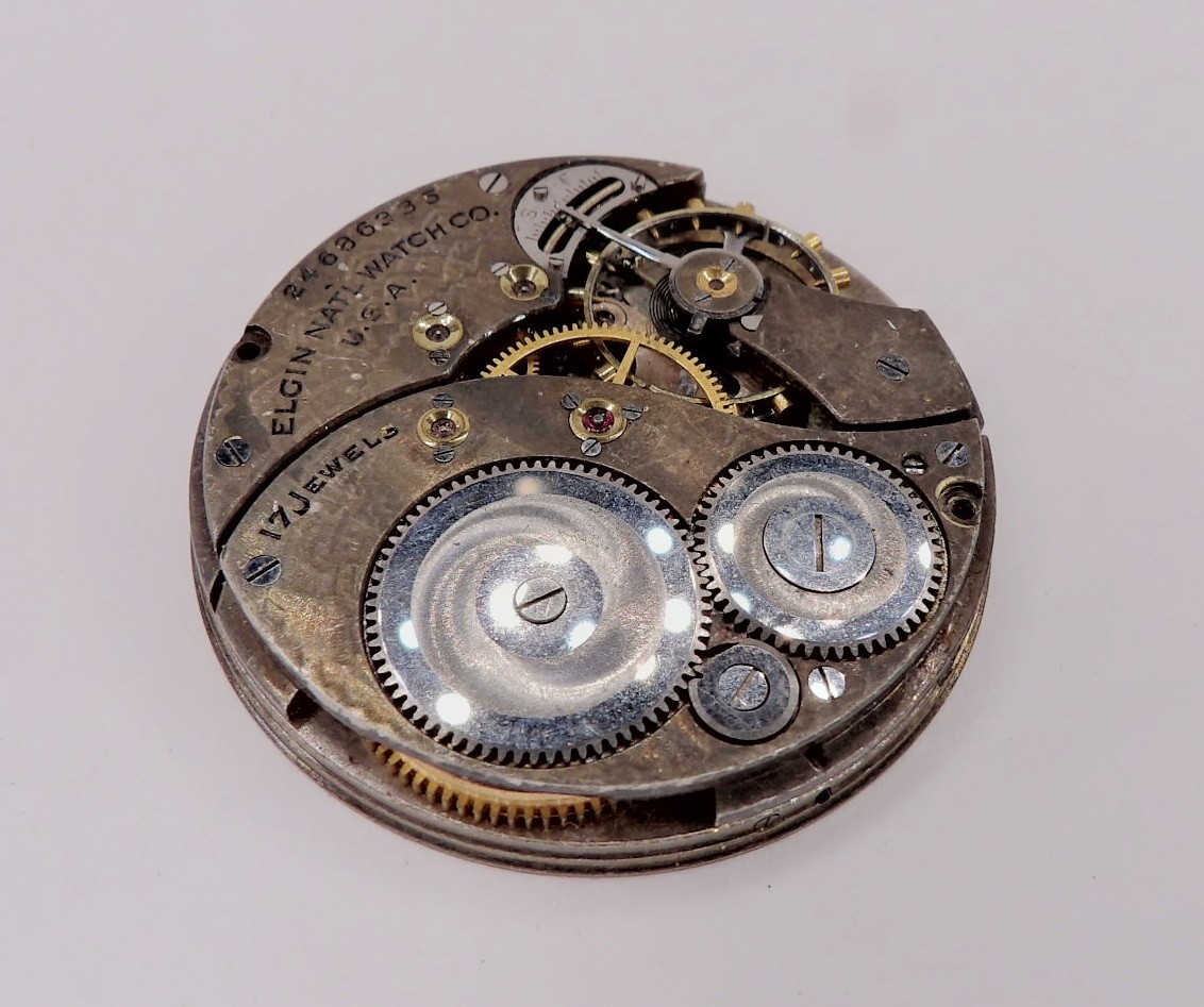 0544-51 Elgin Grade 345 Size 12s 17Jewel Serial # 24686335 Pocket Watch Movement