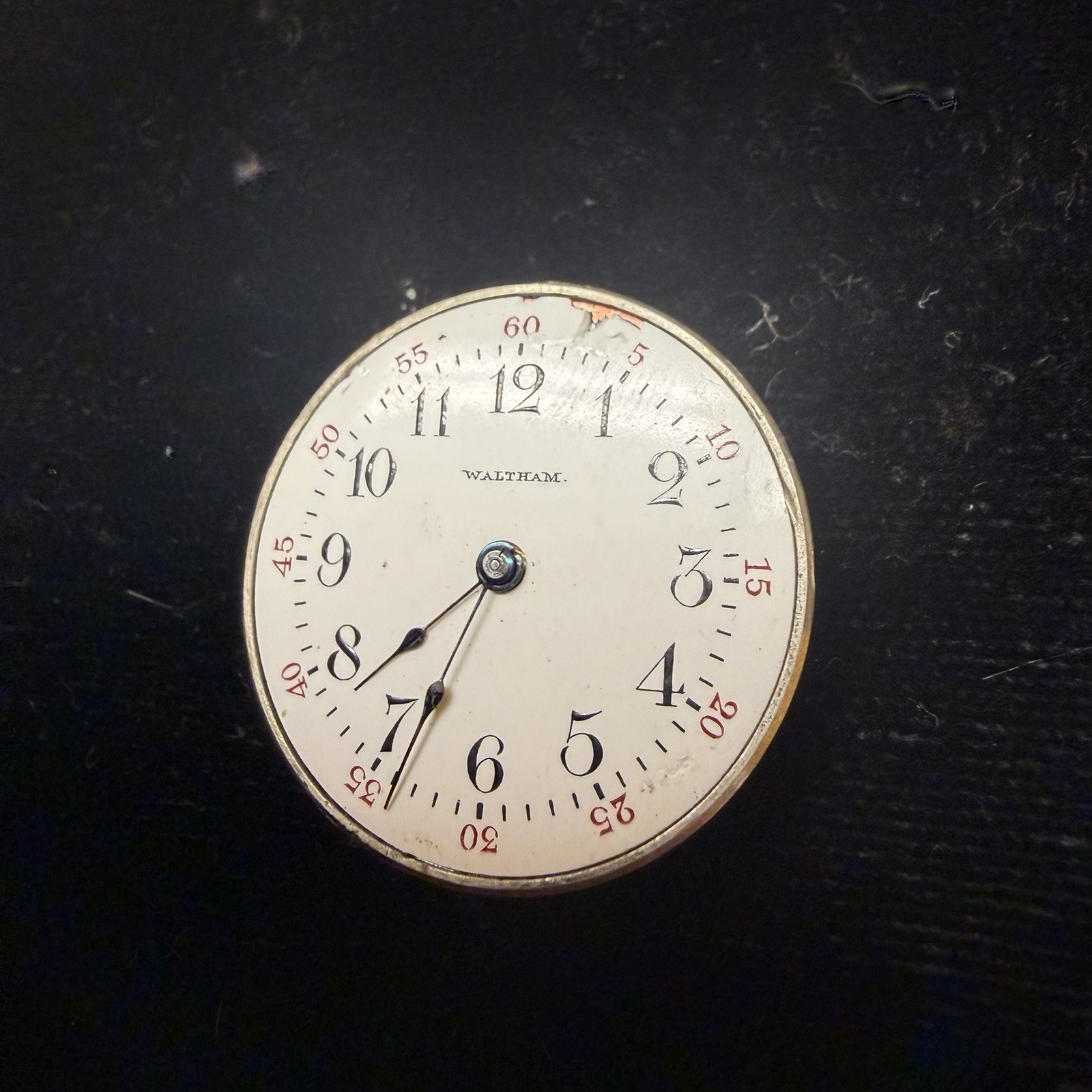 1902 Waltham 1898 Riverside 17J Pocket Watch Movement & Dial Parts Or Repair