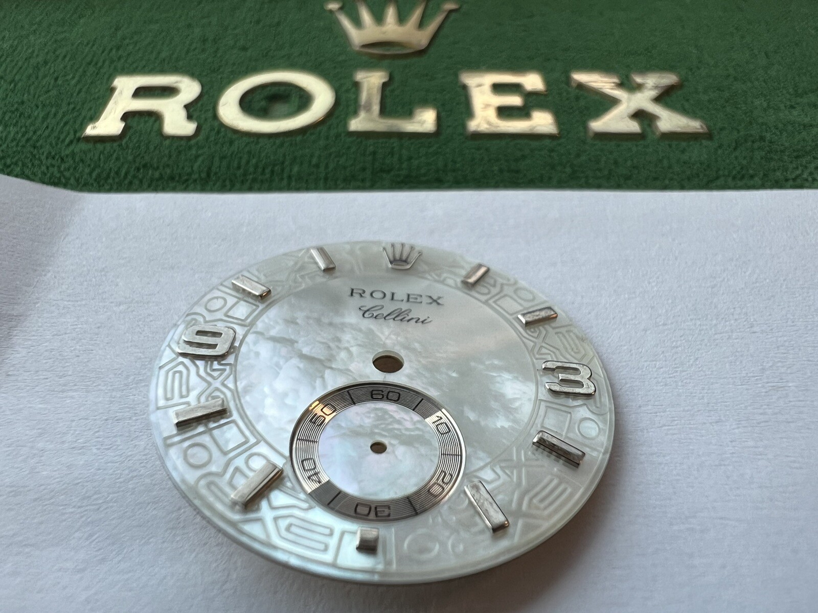 Rolex Cellini 5240 White Mother of Pearl Dial for Platinum 35mm Watch OC#3918