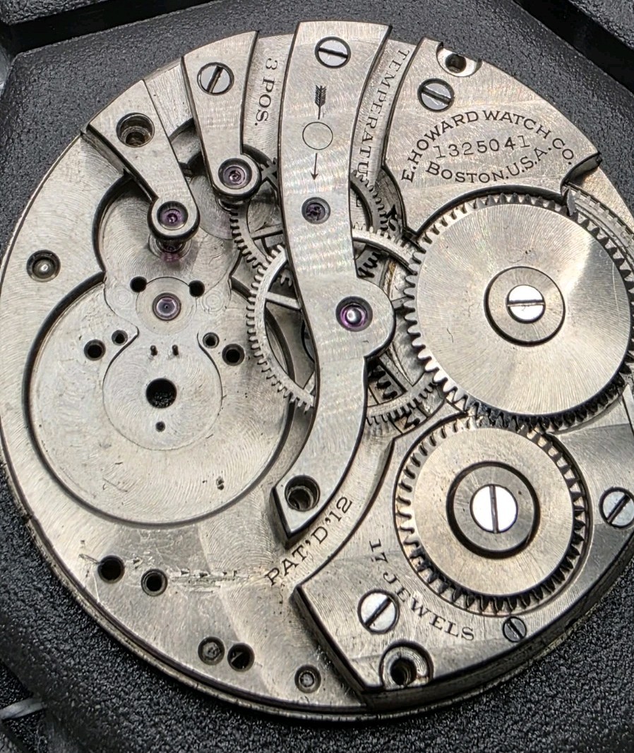E. Howard Series 7 12S 17J 1912 Open Arrow Antique Pocket Watch Movement