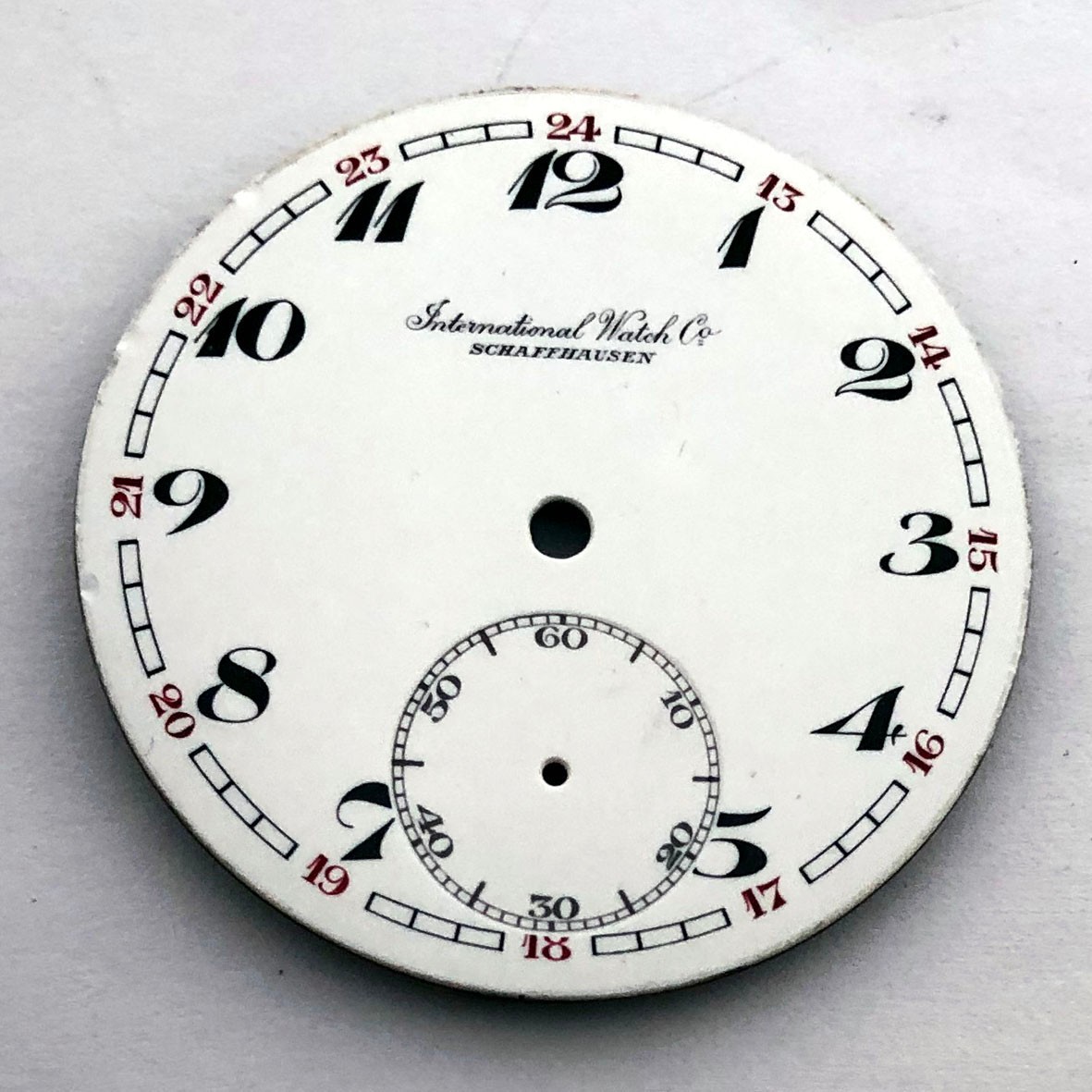 Rare Swiss ANTIQUE Original Enamel DIAL International Watch Co Schaffhausen IWC