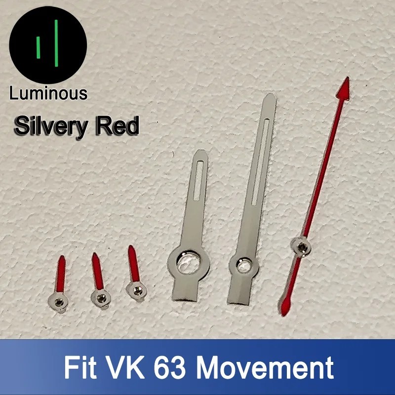 Watch Hands For VK63 Set 6-Hand Green Luminous Silver Rose Gold Mod Parts