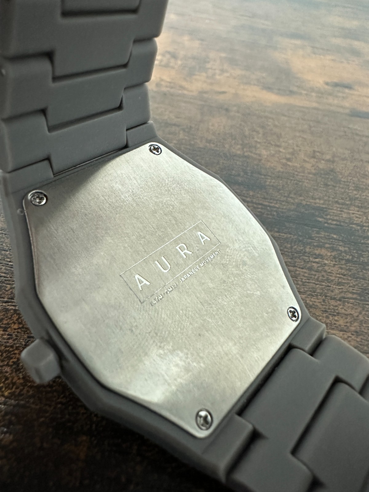 AURA Polycarbonate Grey Quartz Watch 40mm Matte Octagonal Bezel