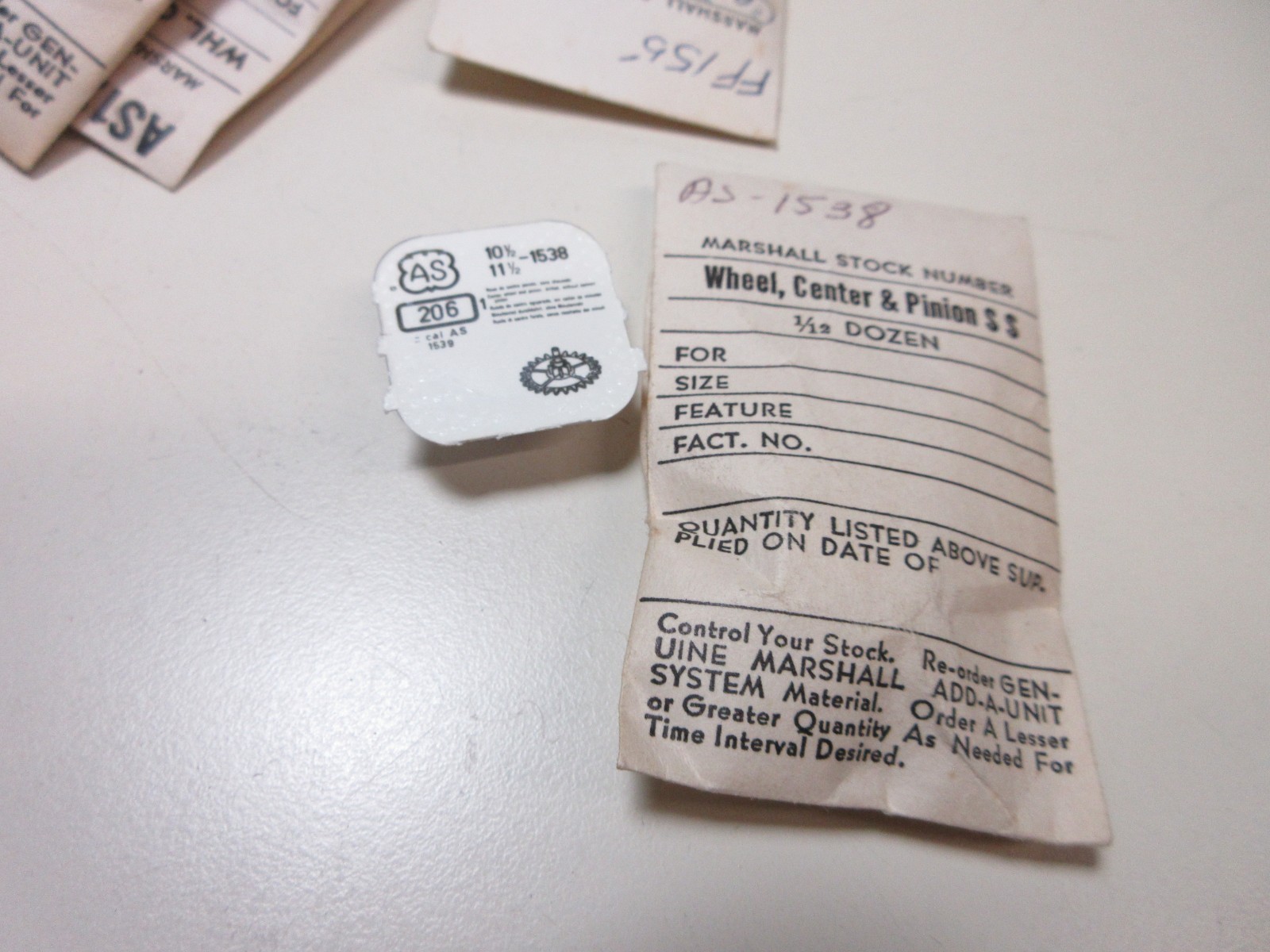 CE MARSHALL LOT OF WATCH WHEELS CENTER & PINION WATCHMAKER REPLACEMENT PART #3