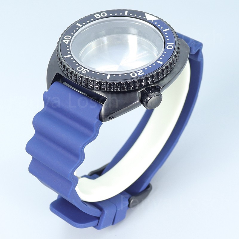 45mm Modify Seiko Skx009 Mod Watch Case+Blue Strap 10ATM For Seiko NH34 35 36 38