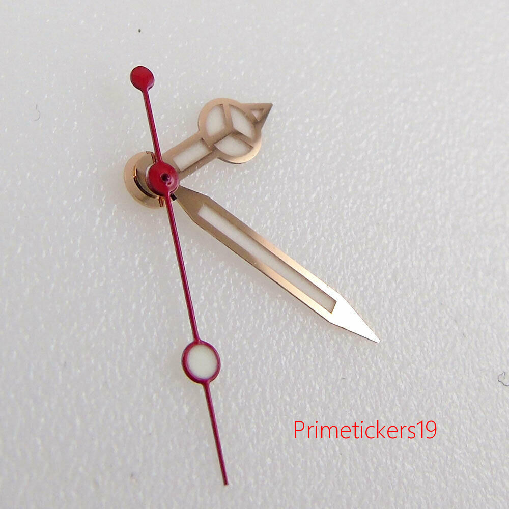 Yellow/Rose Golden Watch Hands Fit for NH35 NH36 Movement Blue/Red Second Hand