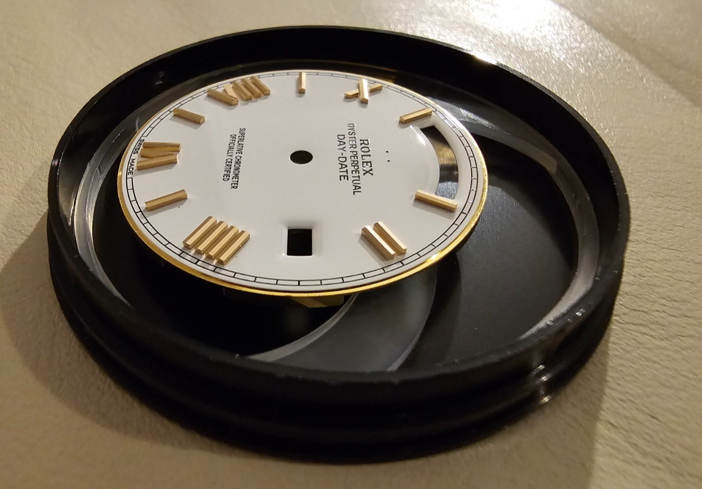 Genuine Rolex Day-Date 40 Dial – White Roman “Porcelain” – Ref 228238/228235
