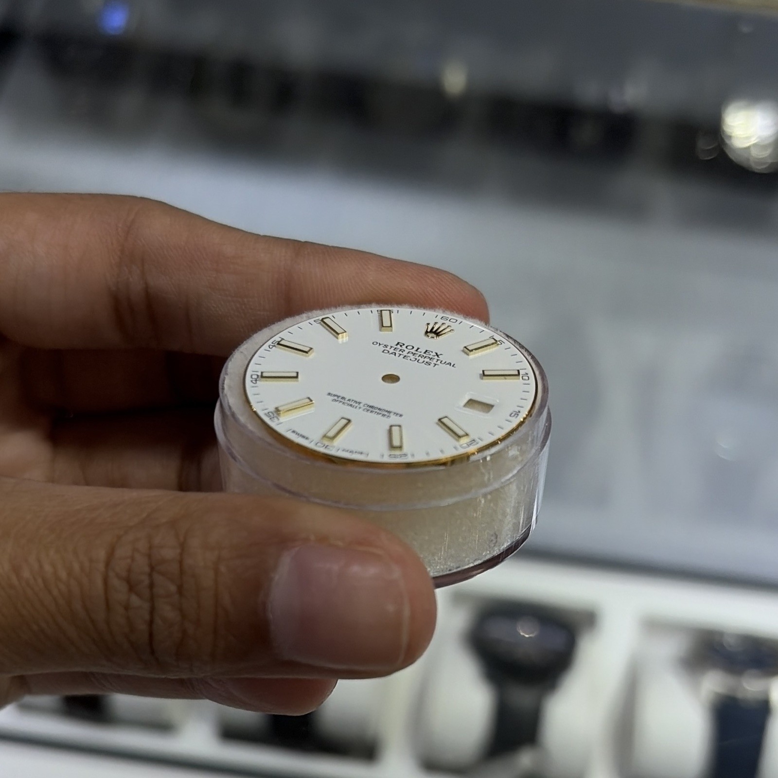 Rolex Datejust 41mm Dial White Gold Baton Non-Numeric Hour Marks 126333 twotone