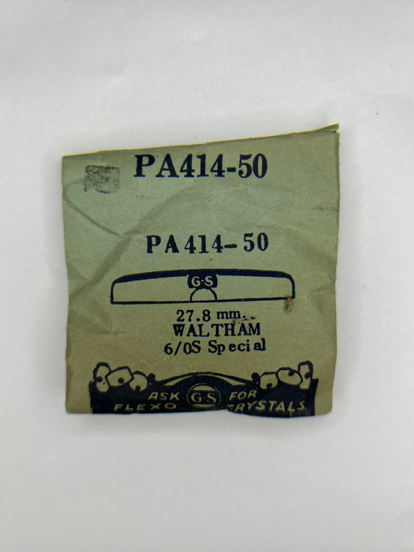 Waltham 6/0S Special Watch Crystal NOS PA414-50 Size 27.8 mm GS