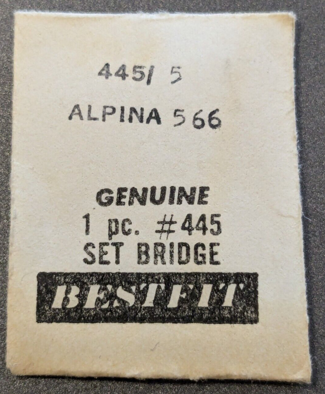 NOS BESTFIT GENUINE ALPINA Cal. 566 SET BRIDGE – Watch Part # 445/5