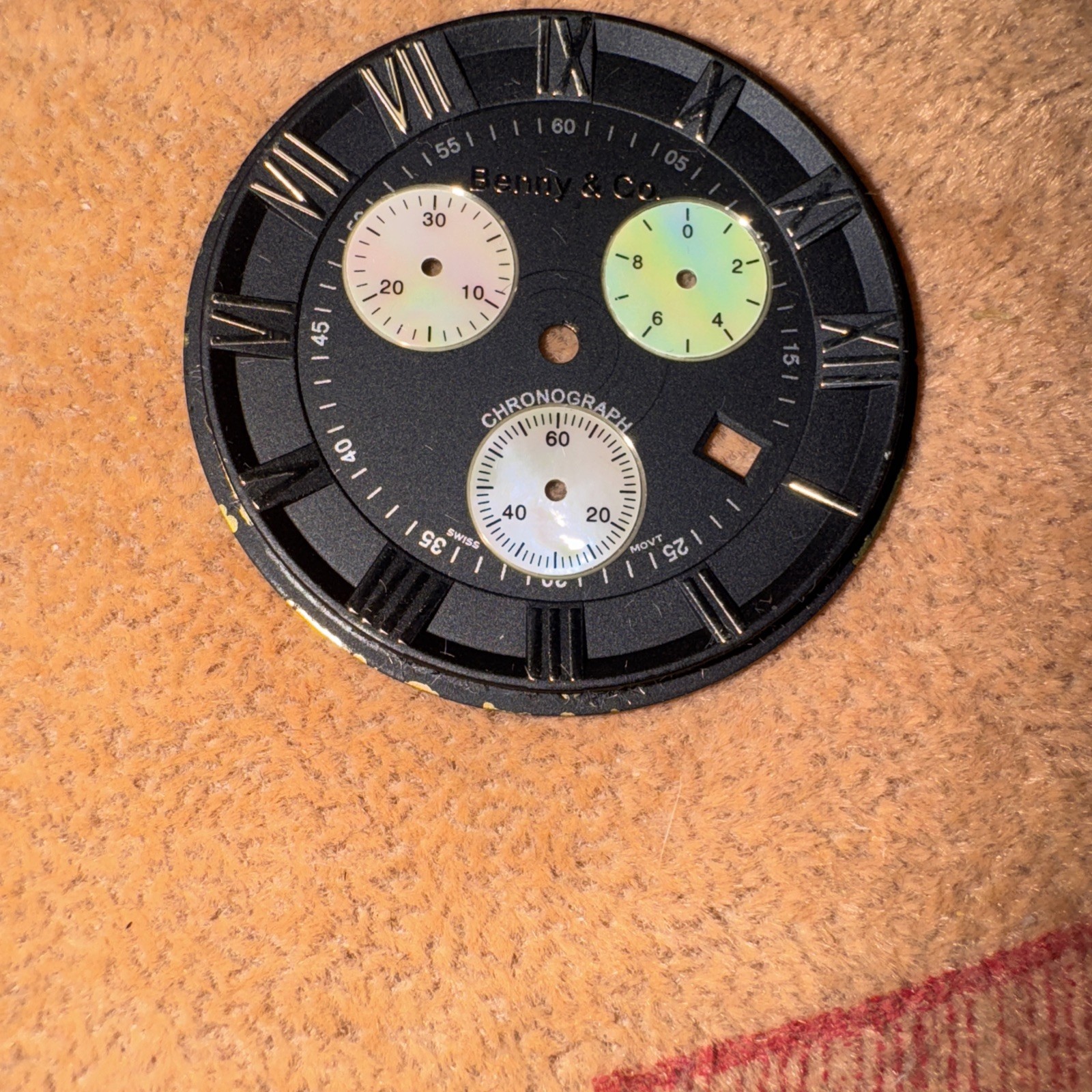 🔥 Benny & Co. Men’s Mother Of Pearl (MOP) Chronograph Black Dial 37mm +VIDEO🔥