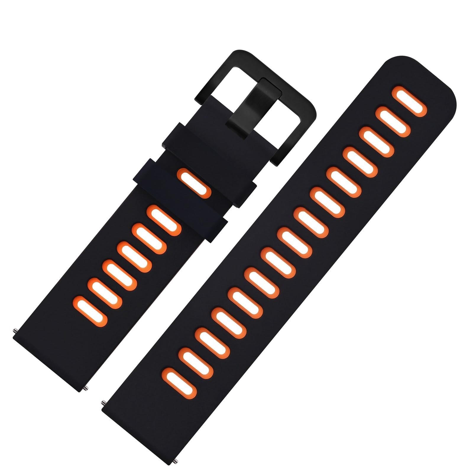 WOCCI 22mm Bicolor Watch Band, Silicone Rubber, Quick Release Replacement Str…